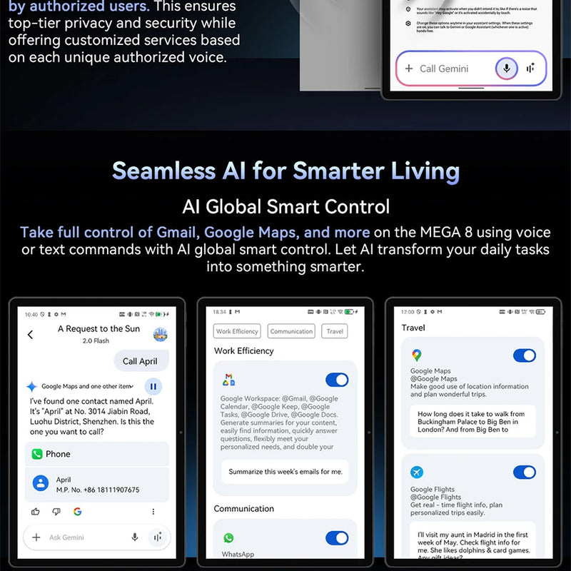 Blackview MEGA 8 Tablet 13 inch FHD+ Display 11000mAh 256GB 512GB AI Android 15 50Mp Camera 4 BOX Speakers 4G Pad PC