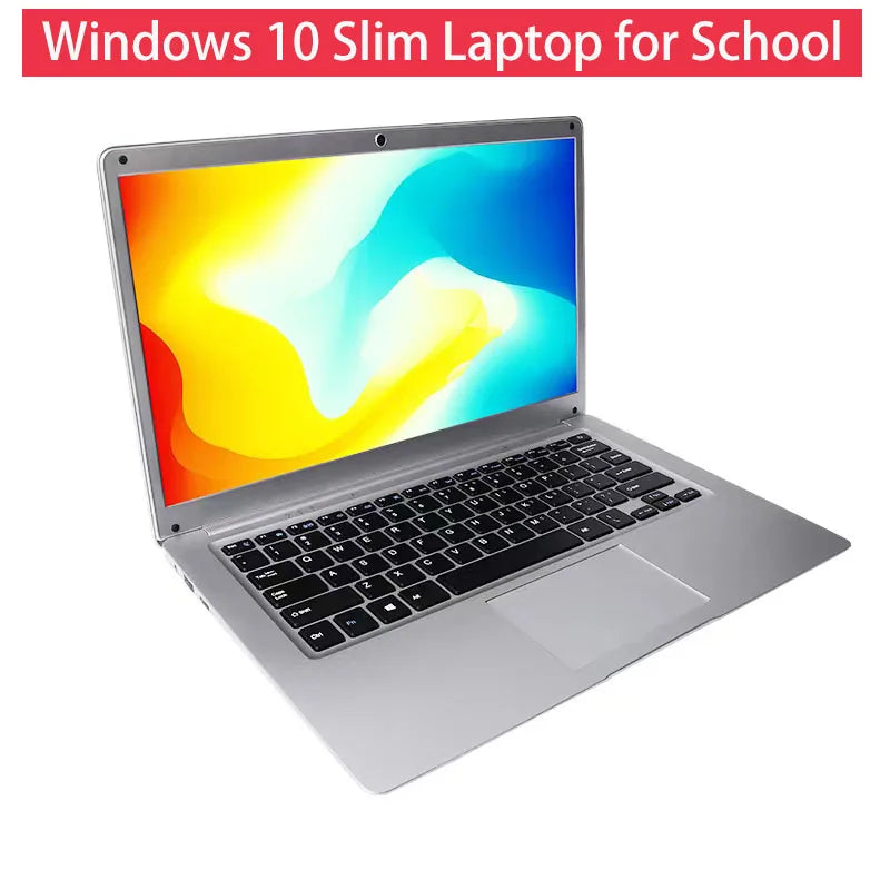 2024 Cheap 14 Inch Ultra Thin Students Laptop Quad Core Windows 10 Notebook Laptops  WiFi Bluetooth for Russian & Korea