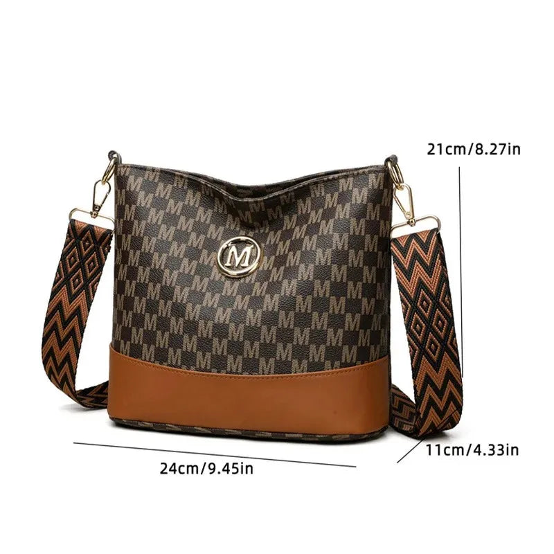 New retro color crossbody bag, M letter handbag, high quality leather messenger bag, business and leisure all kinds of tote bag