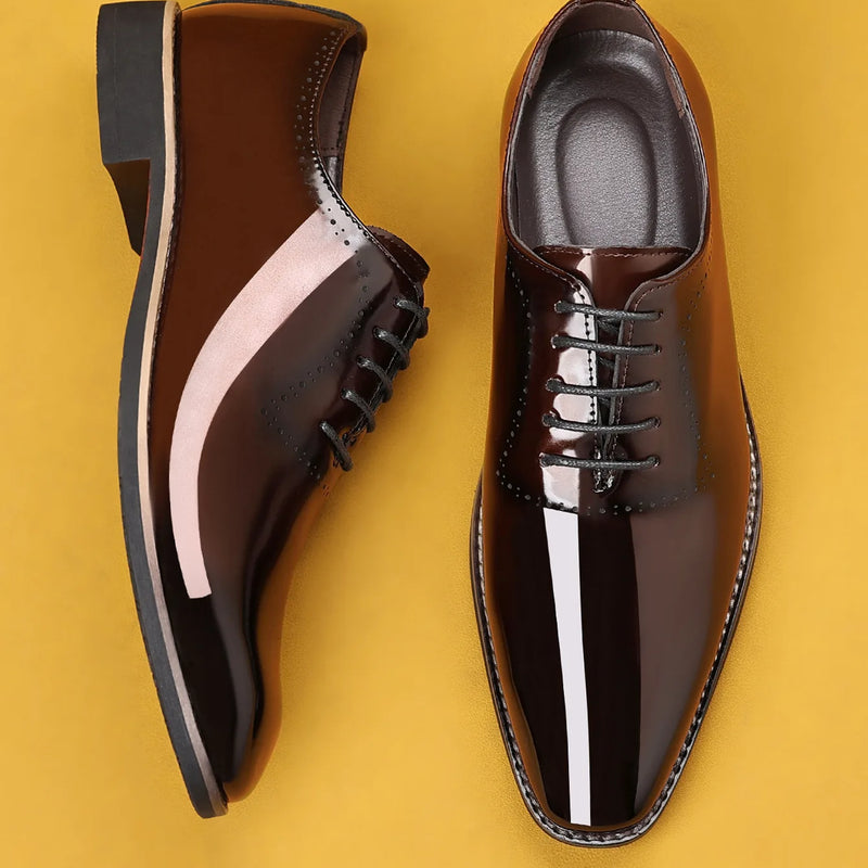 Luxury Men Oxford Shoes High Quality Patent Leather Men Shoes Comfortable Dress Wedding Party Shoes Classic Business Formal Shoe