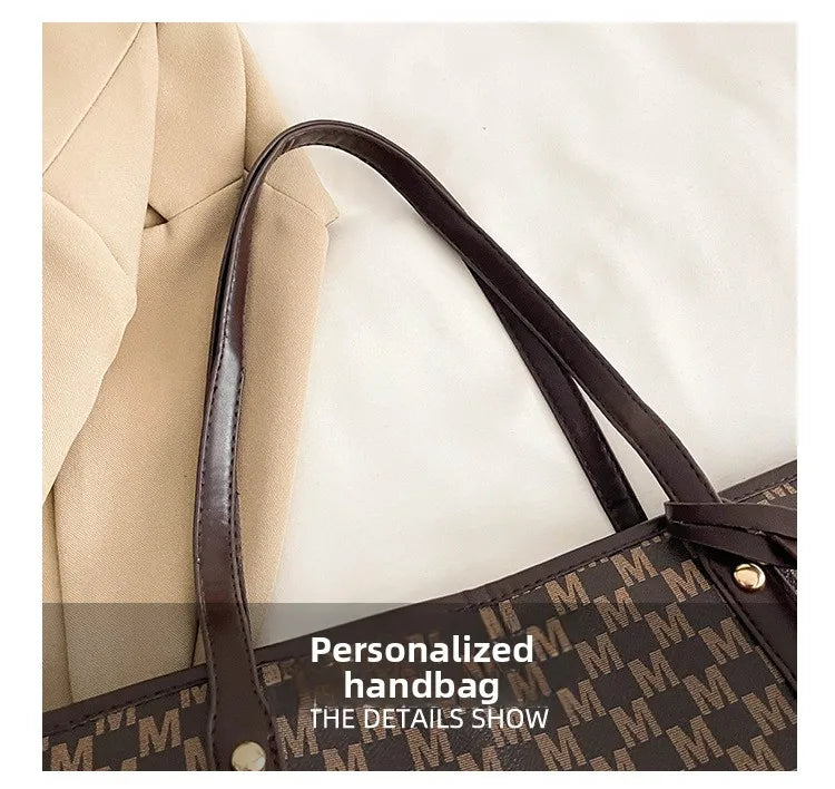 Large Capacity Commuting Tote Bags Fashionable Printed Pu Leather Handbag for Women College Students Class Handbags Shoulder Bag