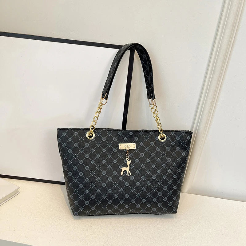 2024 Autumn and Winter New Presbyopic Handbag Shoulder Bag Large Capacity Tote Bag Women's Bag