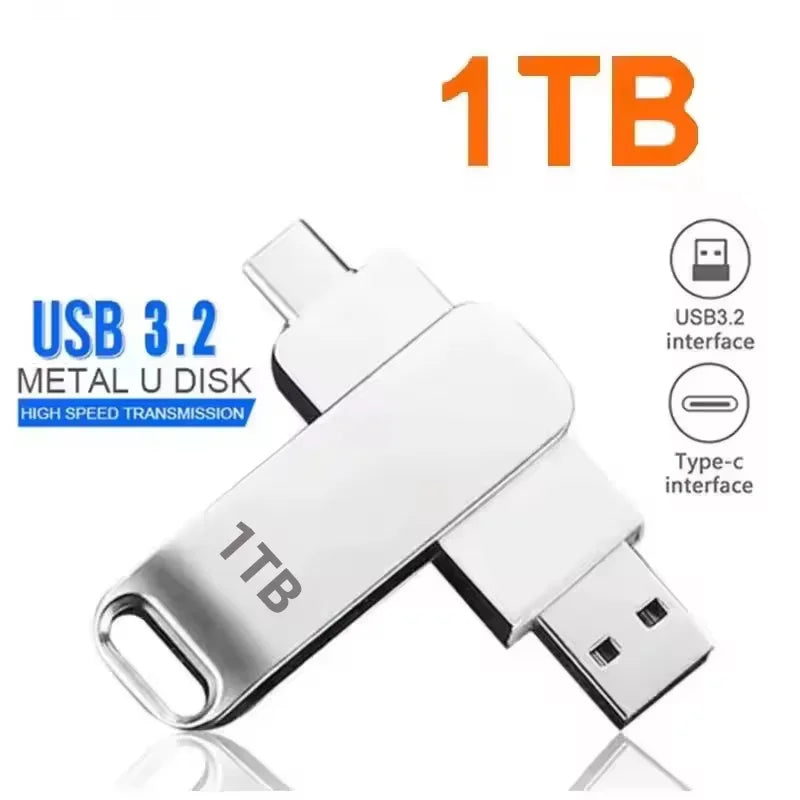16TB 3.2 Flash Drives High Speed USB Transfer Metal Pendrive Memory Card Pendrive Flash Disk Memoria Waterproof Stick