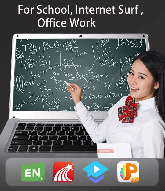 2024 Cheap 14 Inch Ultra Thin Students Laptop Quad Core Windows 10 Notebook Laptops  WiFi Bluetooth for Russian & Korea