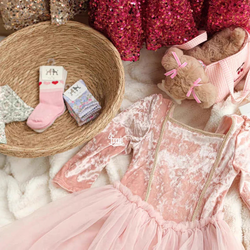 2025 KS Christmas Girls Sequin Shining Pretty Dress Kid Princess Dresses Girl Cute Jacket Children Carnival Party Vestidos Gifts