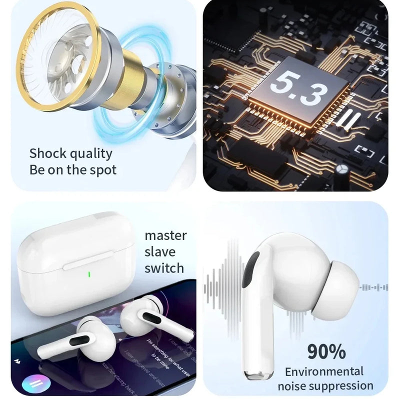 For Air pro5 Wireless Bluetooth Earphone Headset TWS Max With case Earbuds Noise Cancelling Headset For iPhone Android Headphone