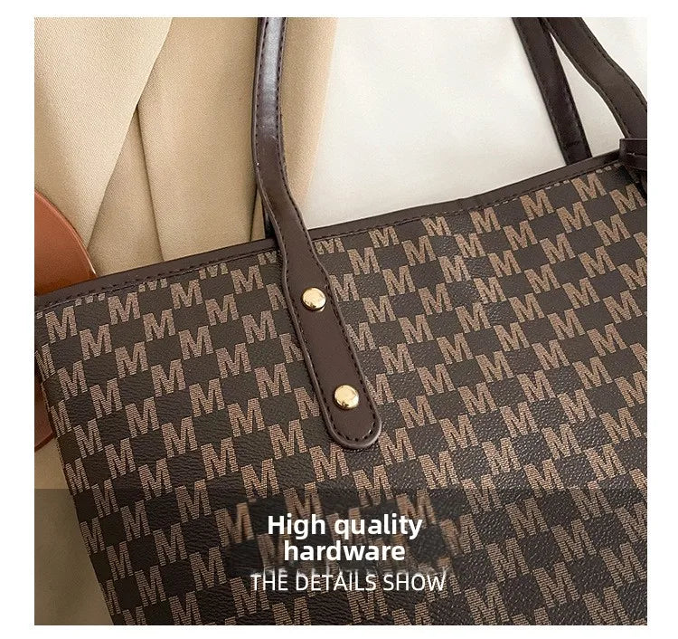 Large Capacity Commuting Tote Bags Fashionable Printed Pu Leather Handbag for Women College Students Class Handbags Shoulder Bag