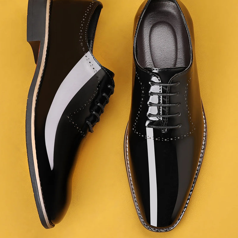 Luxury Men Oxford Shoes High Quality Patent Leather Men Shoes Comfortable Dress Wedding Party Shoes Classic Business Formal Shoe