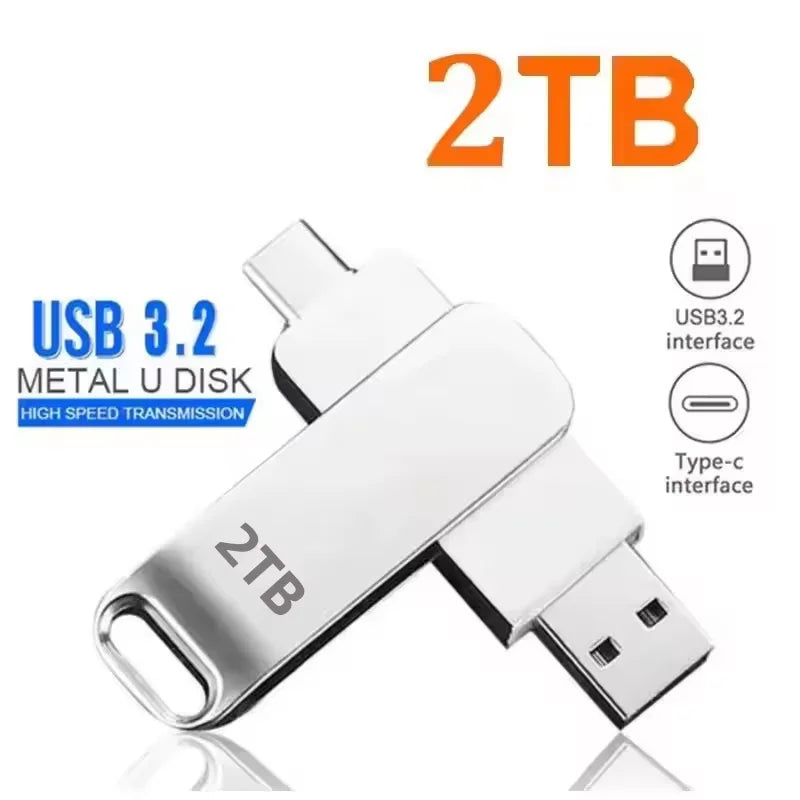 16TB 3.2 Flash Drives High Speed USB Transfer Metal Pendrive Memory Card Pendrive Flash Disk Memoria Waterproof Stick