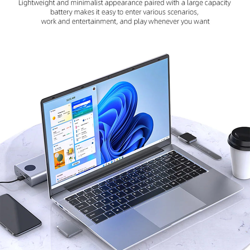Laptop Computer Windows 11 Pro Intel Atom A3950 2025 Notebook PC 12GB RAM 512GB 1TB 2TB SSD 1920*1080P Office Study Computer
