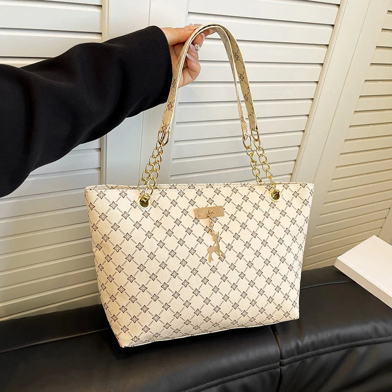 2024 Autumn and Winter New Presbyopic Handbag Shoulder Bag Large Capacity Tote Bag Women's Bag