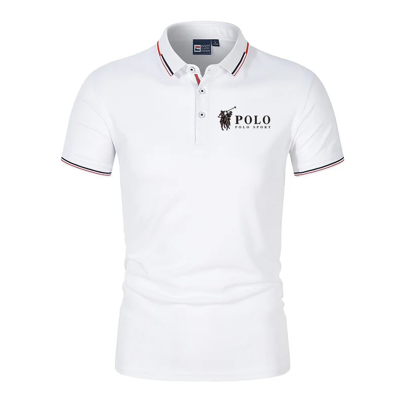 Men's premium summer polo shirt, quick drying, breathable, casual, business fashion, sports, short sleeved, men's clothing