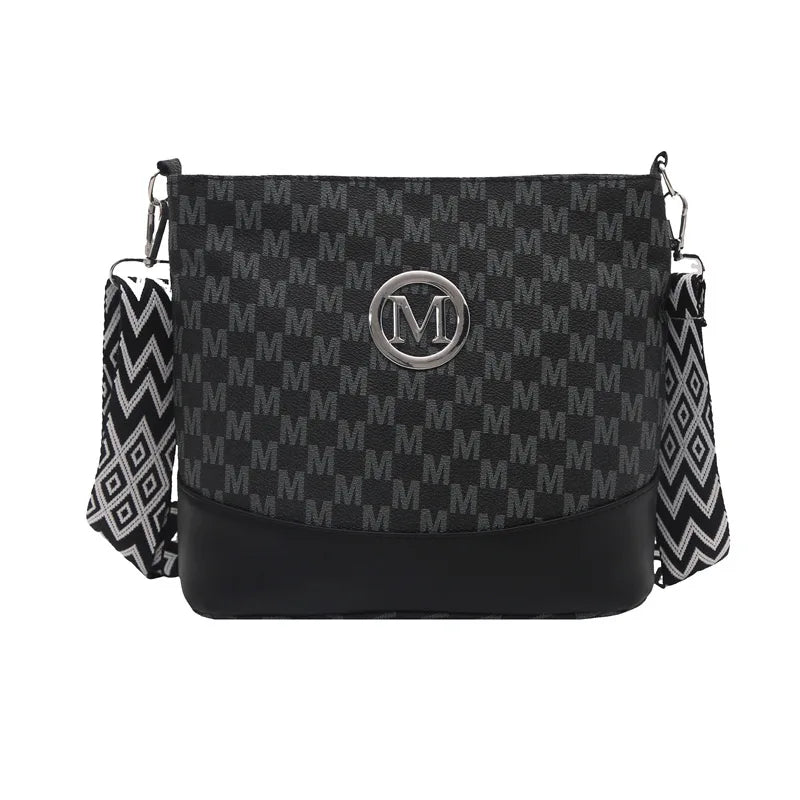 New retro color crossbody bag, M letter handbag, high quality leather messenger bag, business and leisure all kinds of tote bag