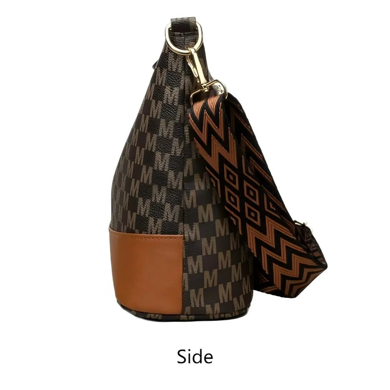 New retro color crossbody bag, M letter handbag, high quality leather messenger bag, business and leisure all kinds of tote bag